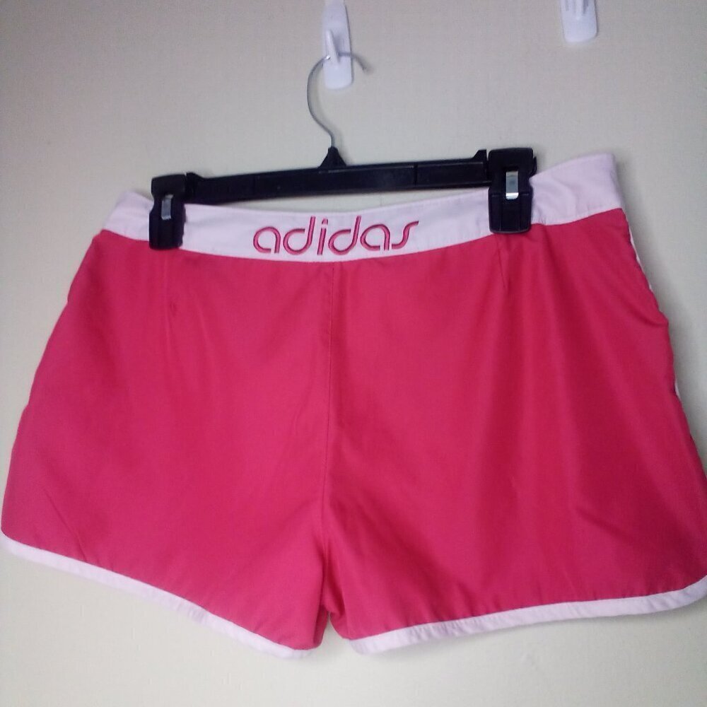 Adidas Shorts Women M ? Running Active Athletic Snap Hook Loop Pink - Picture 10 of 14